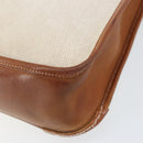 HERMES Vespa PM Shoulder Bag Canvas Beige Auth bs34046-14