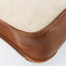 HERMES Vespa PM Shoulder Bag Canvas Beige Auth bs34046-15