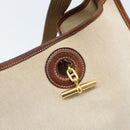HERMES Vespa PM Shoulder Bag Canvas Beige Auth bs34046-17