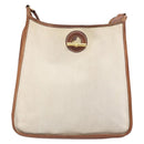 HERMES Vespa PM Shoulder Bag Canvas Beige Auth bs34046-13