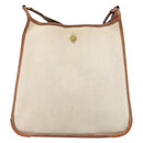 HERMES Vespa PM Shoulder Bag Canvas Beige Auth bs34046-2