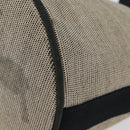 HERMES Sakso MM Hand Bag Canvas Beige Silver Auth bs34048-12