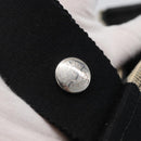 HERMES Sakso MM Hand Bag Canvas Beige Silver Auth bs34048-16