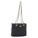 PRADA Chain Shoulder Bag Nylon Black Gold Auth bs34051-1