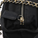 PRADA Chain Shoulder Bag Nylon Black Gold Auth bs34051-10