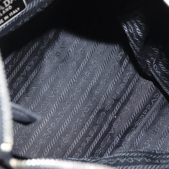 PRADA Chain Shoulder Bag Nylon Black Gold Auth bs34051