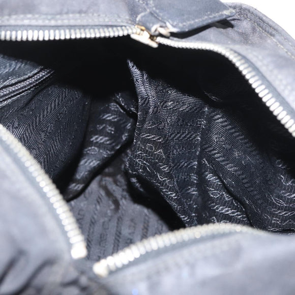 PRADA Chain Shoulder Bag Nylon Black Gold Auth bs34051