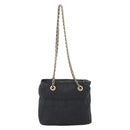 PRADA Chain Shoulder Bag Nylon Black Gold Auth bs34051-2