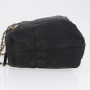 PRADA Chain Shoulder Bag Nylon Black Gold Auth bs34051-4