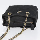 PRADA Chain Shoulder Bag Nylon Black Gold Auth bs34051-6