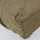 PRADA Schoudertas met kettingband Nylon Beige Goud Auth bs34053-14