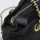 PRADA Umhängetasche Kette Nylon Gold Schwarz Auth bs34054-10