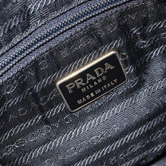 PRADA Umhängetasche Kette Nylon Gold Schwarz Auth bs34054