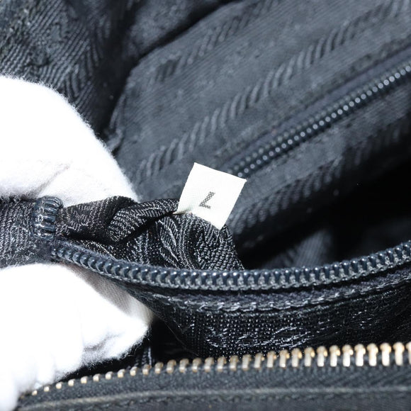 PRADA Umhängetasche Kette Nylon Gold Schwarz Auth bs34054