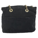 PRADA Umhängetasche Kette Nylon Gold Schwarz Auth bs34054-2