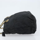 PRADA Umhängetasche Kette Nylon Gold Schwarz Auth bs34054-4