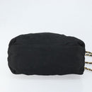 PRADA Umhängetasche Kette Nylon Gold Schwarz Auth bs34054-5