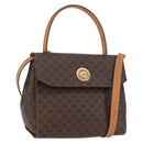 CELINE Macadam Canvas Hand Bag PVC 2way Brown Gold Auth bs34055-1