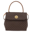CELINE Macadam Canvas Hand Bag PVC 2way Brown Gold Auth bs34055-2