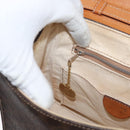 CELINE Macadam Canvas Hand Bag PVC 2way Brown Gold Auth bs34055-23