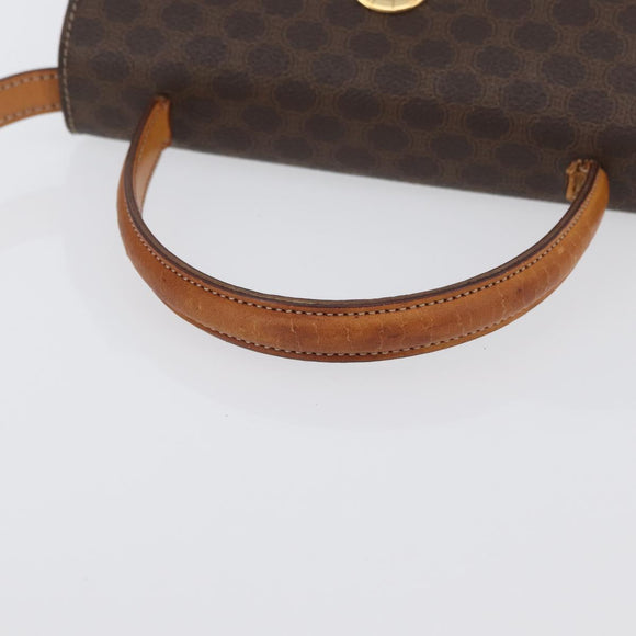 CELINE Macadam Canvas Hand Bag PVC 2way Brown Gold Auth bs34055