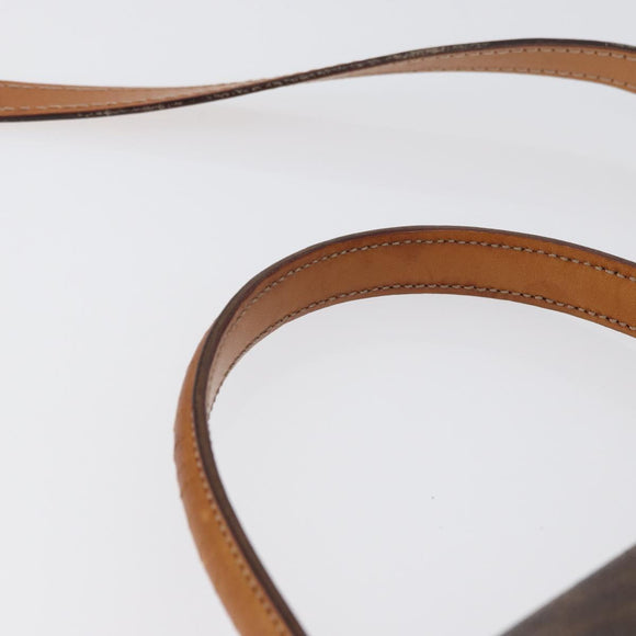 CELINE Macadam Canvas Hand Bag PVC 2way Brown Gold Auth bs34055