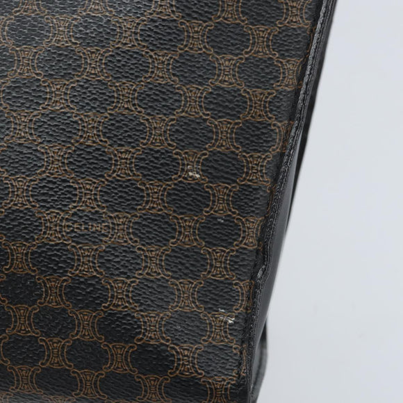 CELINE Macadam Canvas Hand Bag PVC Leather Black Gold Auth bs34056