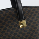 CELINE Macadam Canvas Hand Bag PVC Leather Black Gold Auth bs34056-15