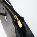 CELINE Macadam Canvas Hand Bag PVC Leather Black Gold Auth bs34056-16