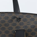 CELINE Macadam Canvas Hand Bag PVC Leather Black Gold Auth bs34056-17