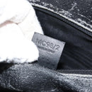 CELINE Macadam Canvas Hand Bag PVC Leather Black Gold Auth bs34056-25