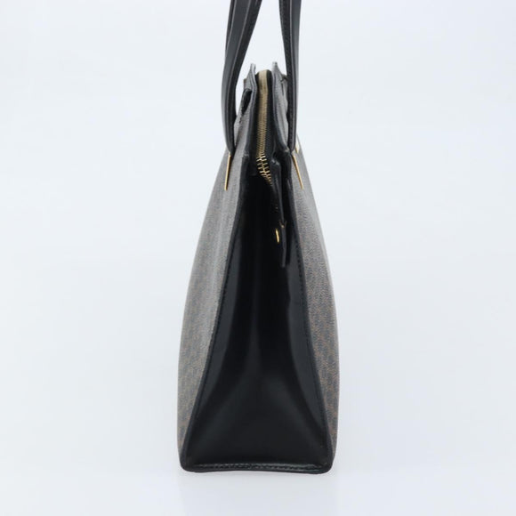 CELINE Macadam Canvas Hand Bag PVC Leather Black Gold Auth bs34056