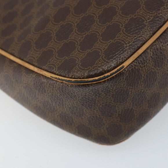 CELINE Macadam Canvas Shoulder Bag PVC Brown Gold Auth bs34058