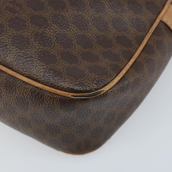 CELINE Macadam Canvas Shoulder Bag PVC Brown Gold Auth bs34058