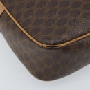 CELINE Macadam Canvas Shoulder Bag PVC Brown Gold Auth bs34058-16