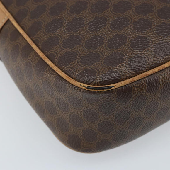 CELINE Macadam Canvas Shoulder Bag PVC Brown Gold Auth bs34058