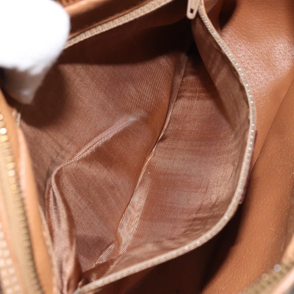 CELINE Macadam Canvas Shoulder Bag PVC Brown Gold Auth bs34058