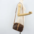 CELINE Macadam Canvas Shoulder Bag PVC Brown Gold Auth bs34058-23