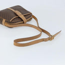 CELINE Macadam Canvas Shoulder Bag PVC Brown Gold Auth bs34058-7