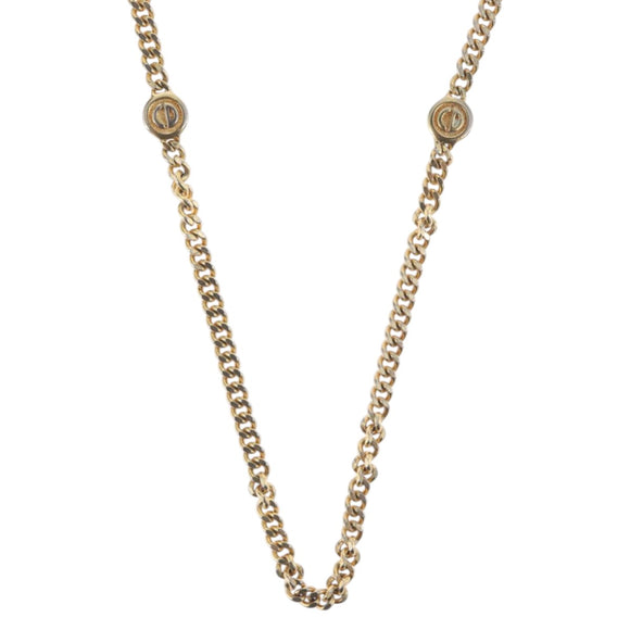 Christian Dior Necklace metal Gold Tone Auth bs34061