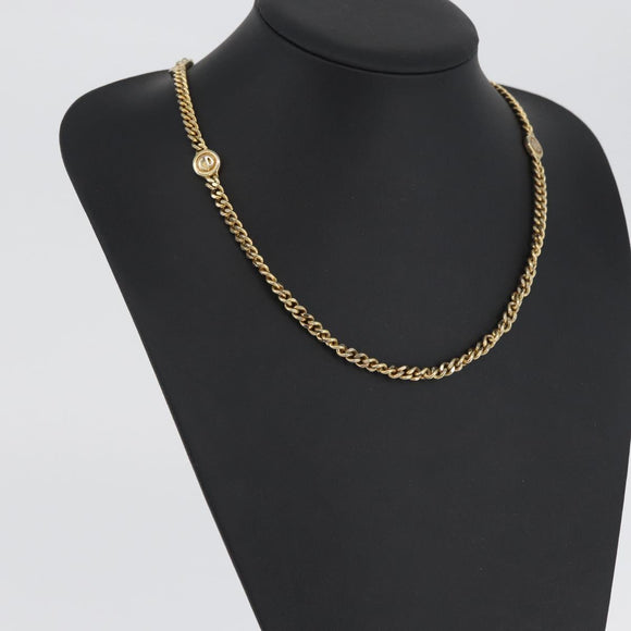 Christian Dior Necklace metal Gold Tone Auth bs34061