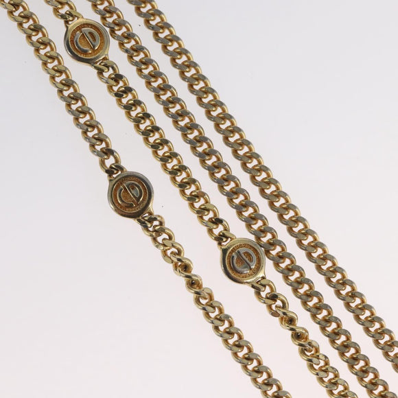 Christian Dior Necklace metal Gold Tone Auth bs34061