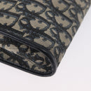Christian Dior Trotter Canvas Chain Shoulder Bag Navy Gold Auth bs34064-12