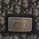 Christian Dior Trotter Canvas Chain Shoulder Bag Navy Gold Auth bs34064-14