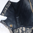 Christian Dior Trotter Canvas Chain Shoulder Bag Navy Gold Auth bs34064-18