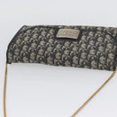 Christian Dior Trotter Canvas Chain Shoulder Bag Navy Gold Auth bs34064-6