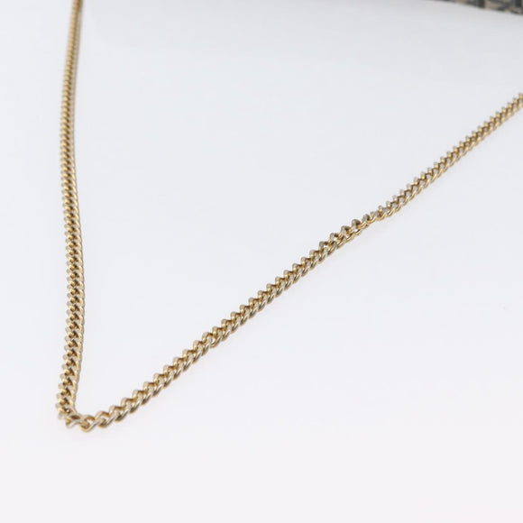 Christian Dior Trotter Canvas Chain Shoulder Bag Navy Gold Auth bs34064