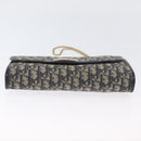 Christian Dior Trotter Canvas Chain Shoulder Bag Navy Gold Auth bs34064-9