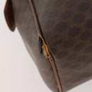 CELINE Macadam Canvas Hand Bag PVC Leather 2 Set Brown Navy Auth bs34088-8