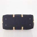 Christian Dior Boston Bag Coated Canvas Navy Gold Auth bs34091-10